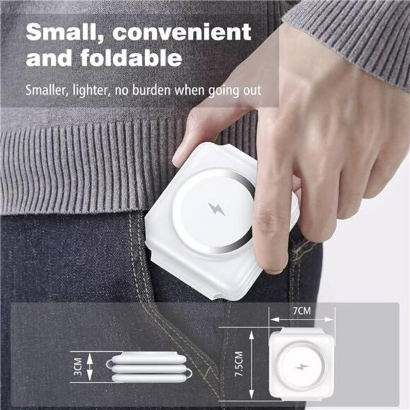 3 in 1 Foldable Wireless Charging Station for iPhone Watch AirPods Travel - Picture 2 of 7